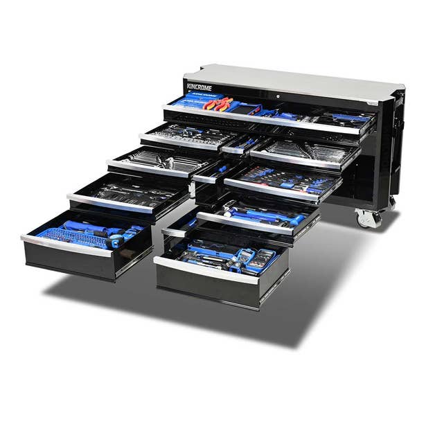 KINCROME 60" 12 Drawer Contour  Trolley Tool Kit Black - 868 Piece K1964B