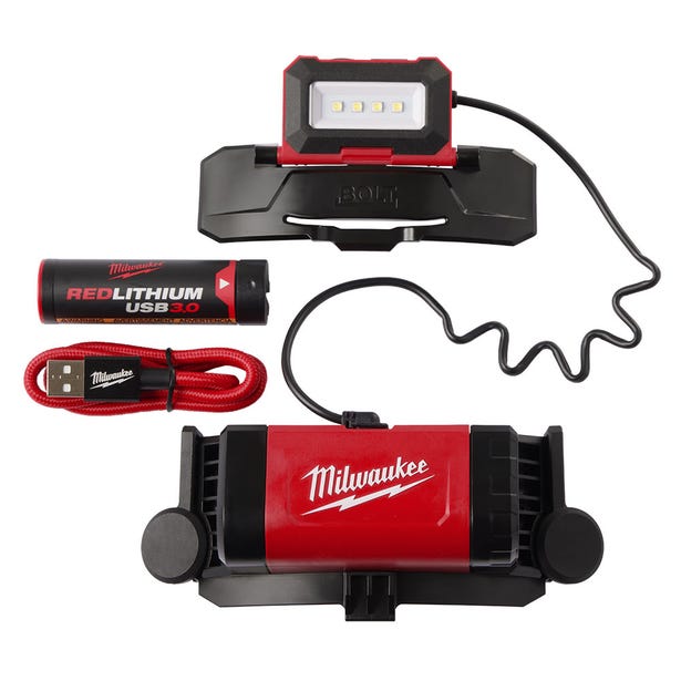 MILWAUKEE REDLITHIUM 1 x 3.0Ah USB Rechargeable BOLT Headlamp Kit L4BOLTHL301