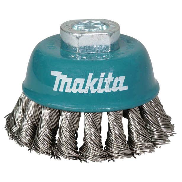 MAKITA 75mm x M10-1.5 Stainless Steel Cup Brush Knotted D-77481