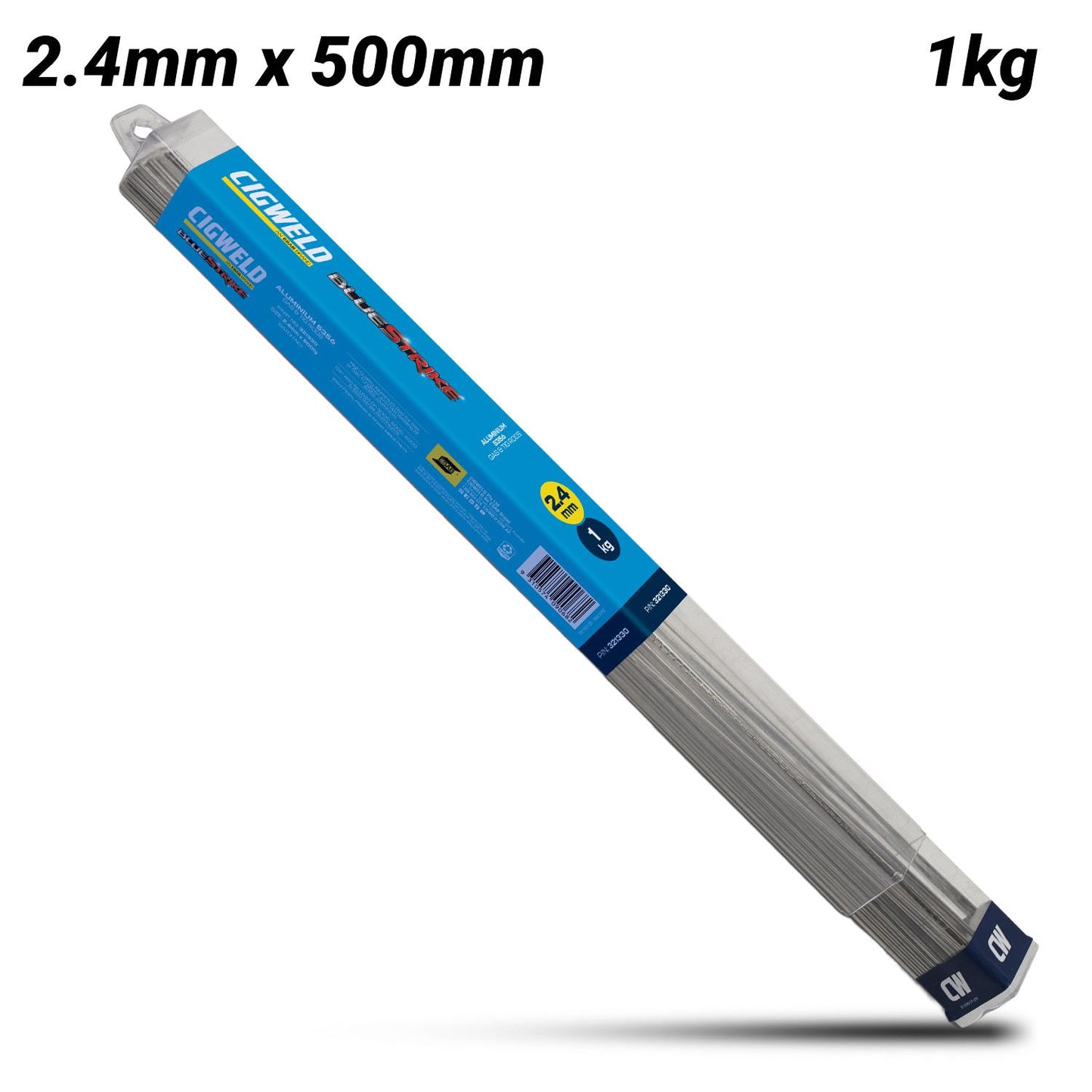 Cigweld 321330 2.4mm x 500mm BlueStrike Aluminium AL5356 (ER5356) Gas & Tig Rods - 1kg