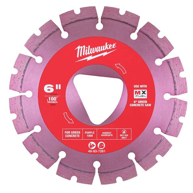 MILWAUKEE 150mm 6inch Green Concrete Diamond Blade - Purple 49937261