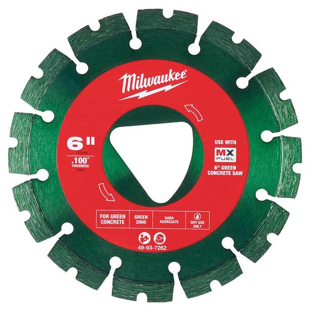 MILWAUKEE 150mm 6inch Green Concrete Diamond Blade - Green 49937262
