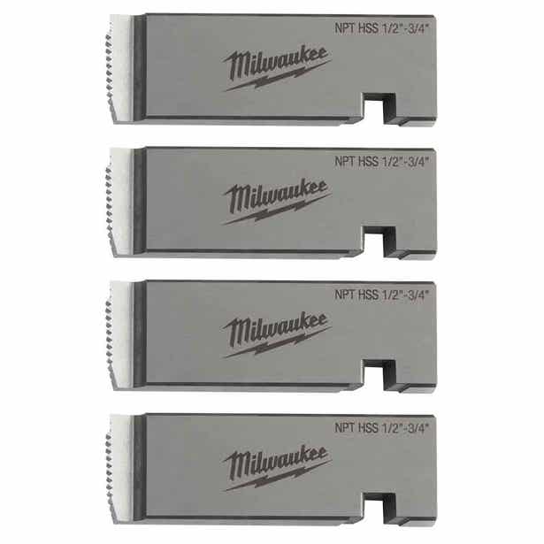 MILWAUKEE 1/2"-3/4" High Speed For Stainless NPT Pipe Threading Die Set 48361205