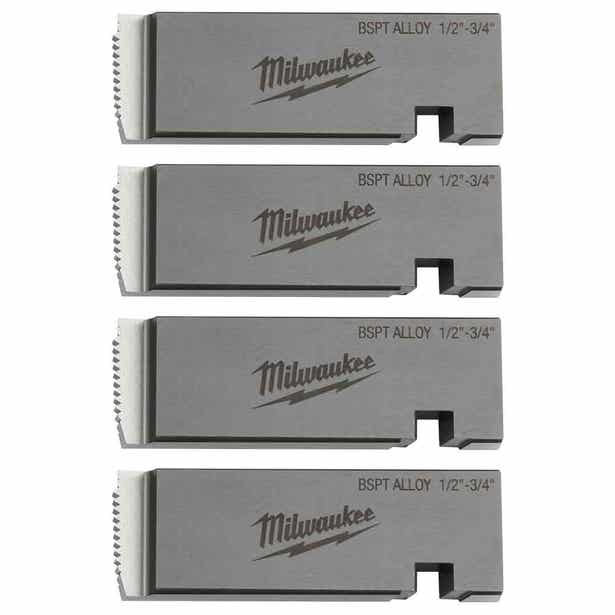 MILWAUKEE 1/2"-3/4" Alloy BSPT Pipe Threading Die Set 4932492924