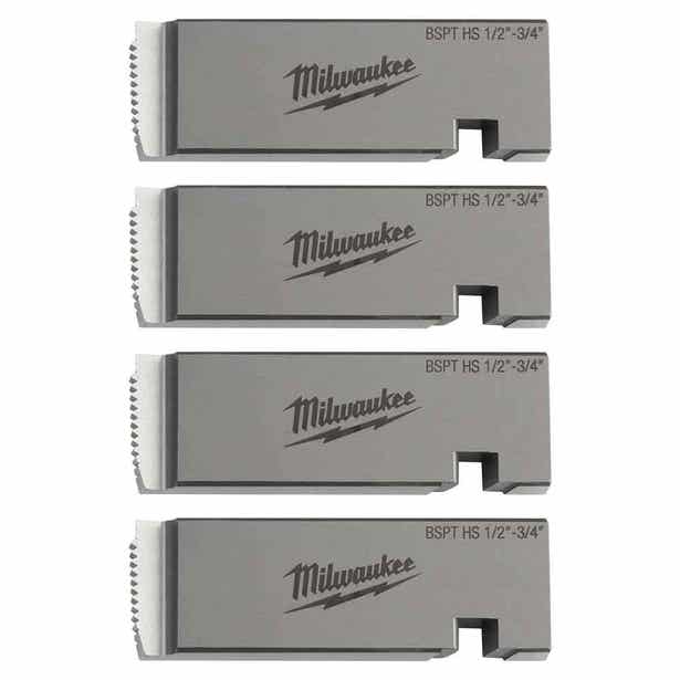 MILWAUKEE 1/2"-3/4" High Speed BSPT Pipe Threading Die Set 4932492926