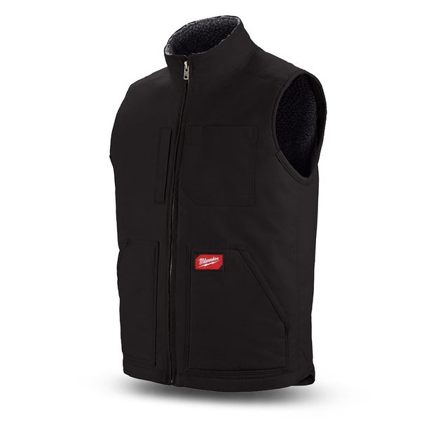 MILWAUKEE GRIDIRON Sherpa Lined Vest - Black 801B