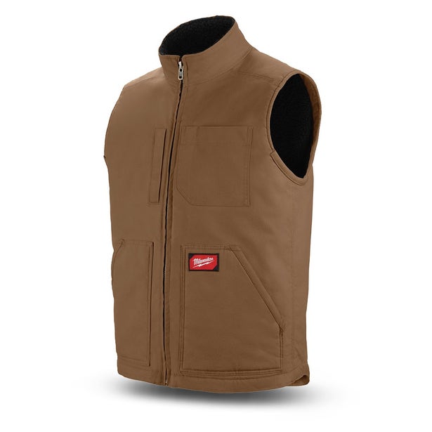 MILWAUKEE GRIDIRON Sherpa Lined Vest - Brown 801BR
