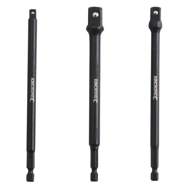 KINCROME 1/4HX-1/4, 3/8/12 Drive Hex-Socket Adapter Bit Set - 3 Piece K2041