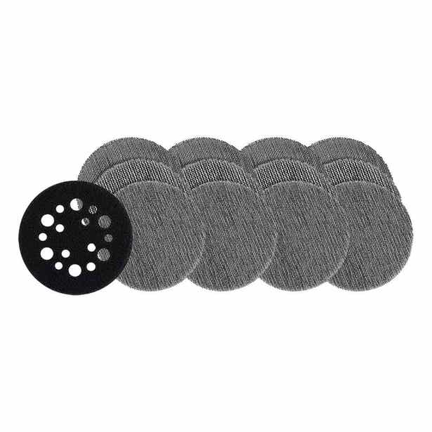 MILWAUKEE 12 Piece 75mm (3") Assorted Grit Set POWERGRID H&L Mesh sanding discs + Pad Saver 48806405