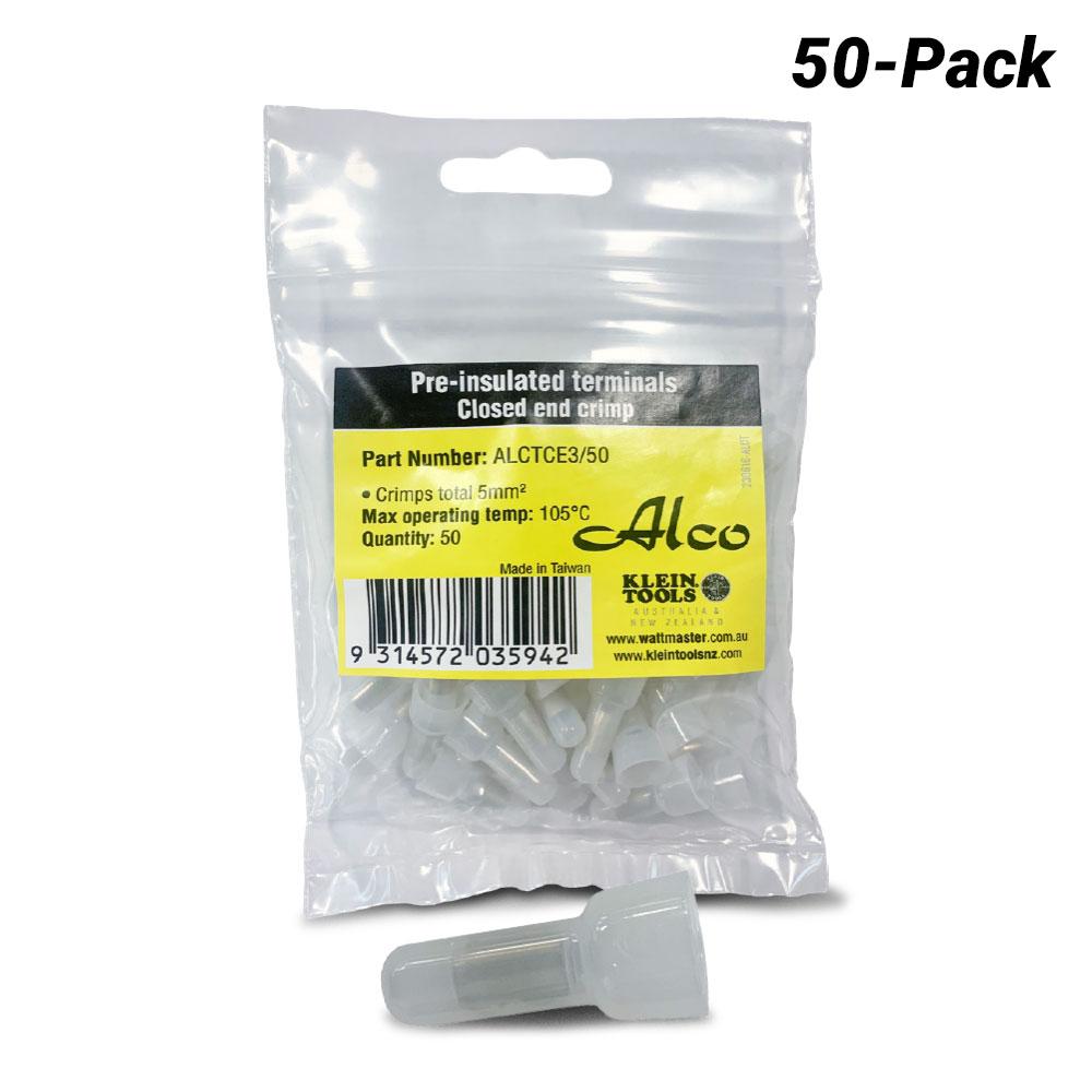 Alco ALCTCE3/50 50-Pack Pre-Insulated Terminals Closed End Crimp
