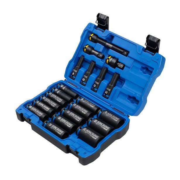 KINCROME 1/2inch Drive Deep Impact Socket Set 21 Piece  - Metric K28208