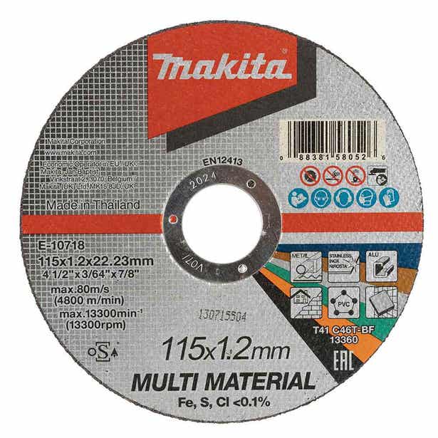 MAKITA 115 X 1.2 X 22m Multi-Material Cutoff Disc - 50 Piece E-10718-50