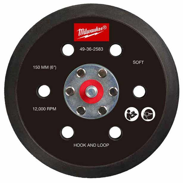 MILWAUKEE 150mm Hook and Loop Sander Backing Pad - Soft 49362583