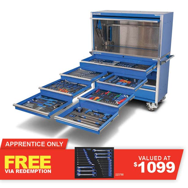 KINCROME 59inch 11 Drawer TOOL ARMOUR Workshop Tool Kit - 584 Piece P1840