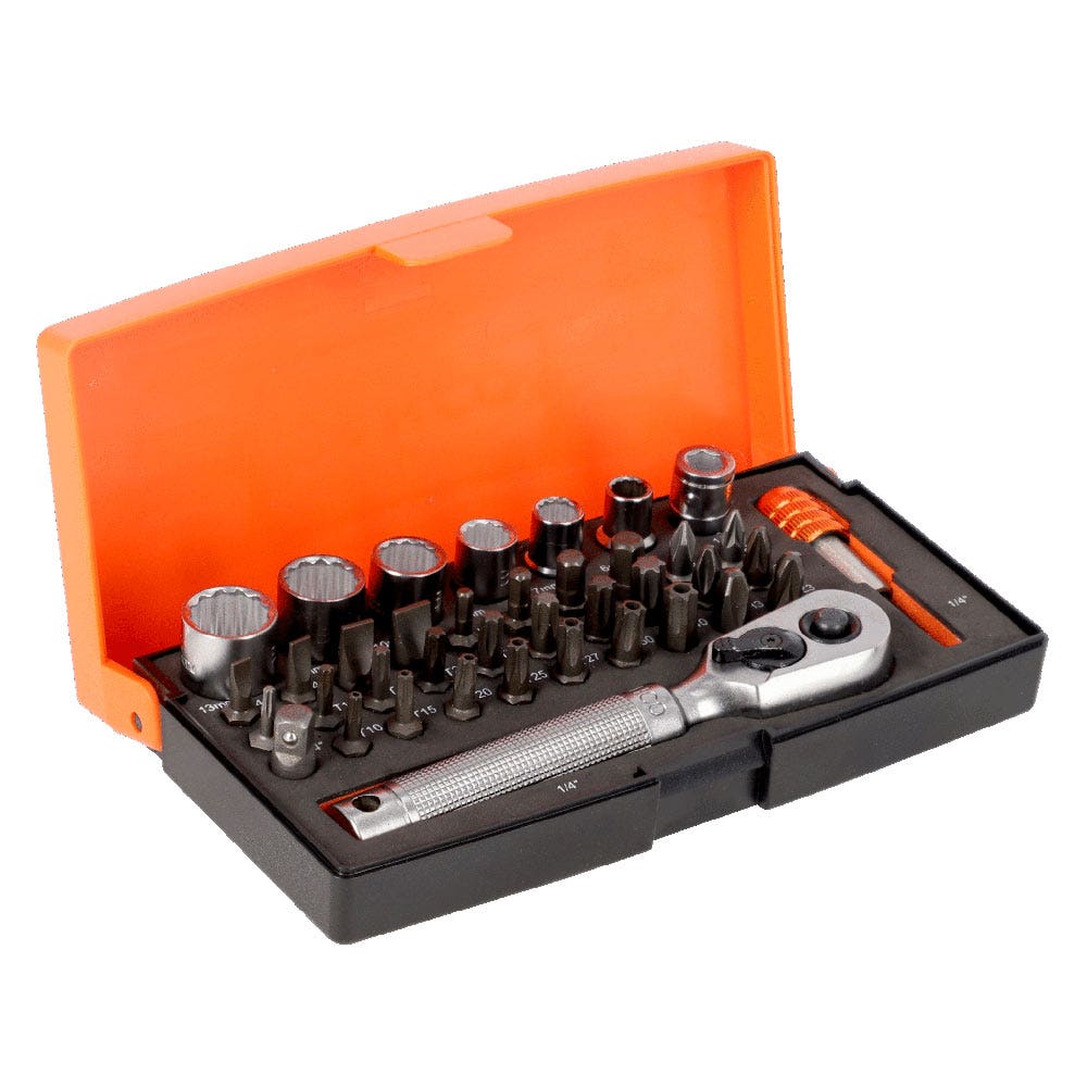 BAHCO 1/4" Drive Socket with Metric Bits Set - 39 Piece SBS39MH