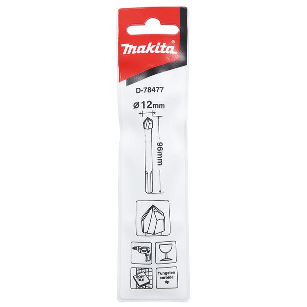 MAKITA 12mm x 96mm Glass & Tile TCT Drill Bit D-78477