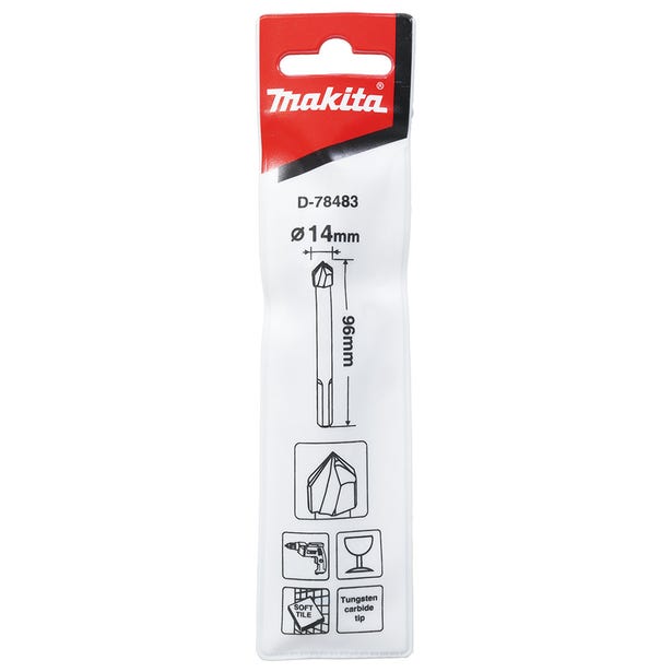 MAKITA 14mm x 96mm Glass & Tile TCT Drill Bit D-78483