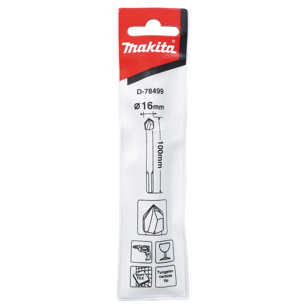 MAKITA 16mm x 100mm Glass & Tile TCT Drill Bit D-78499