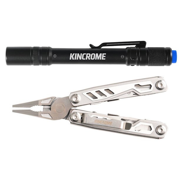 KINCROME Multi-Tool 15 Function & Penlight Torch AAA Bundle Set P6406