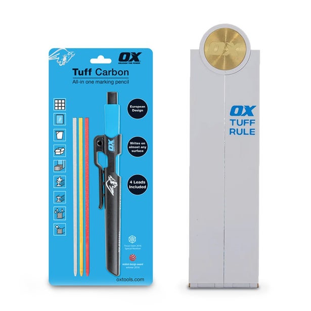 OX 2.8mm Marking Pencil + 600mm Folding Ruler Bundle OX-P438301