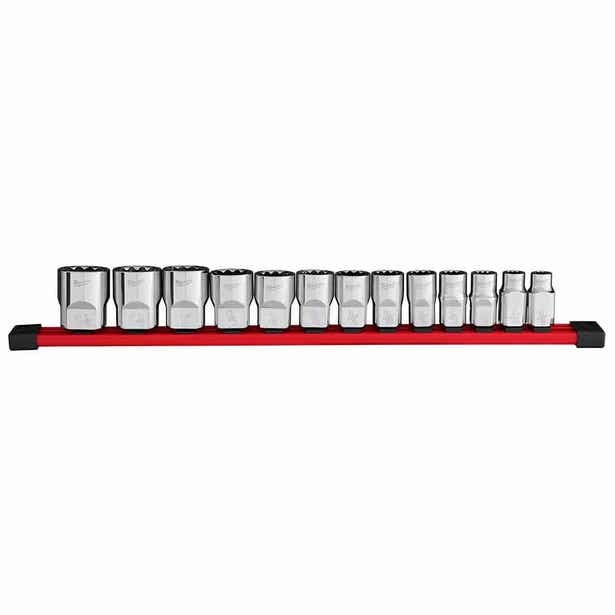 MILWAUKEE 13 Piece 1/2" Drive 12-PT Socket Set - SAE 48229422