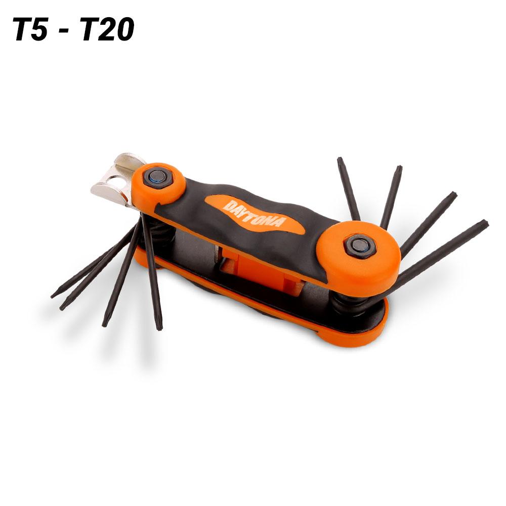 Daytona D8FTRX 8pce Folding Hex Key Torx Wrench Set T5-T20