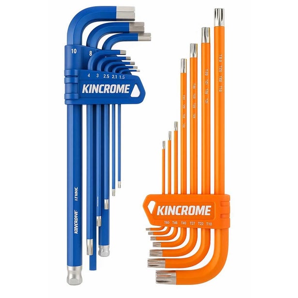 KINCROME Hex Tamperproof Torx Key Bundle K5043 & K5044 - 18 Piece P5045