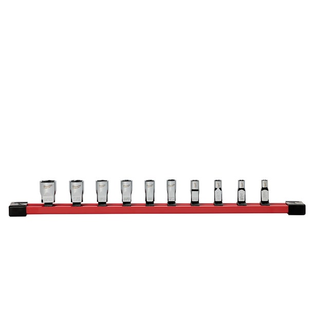 MILWAUKEE 1/4inch Drive Standard SAE Socket Set with Storage Rail - 10 Piece 48229106