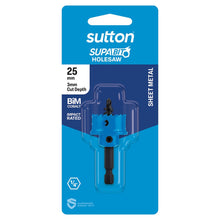 SUTTON 25mm 1/4-Hx Impact W/Spring Bi-Metal Sheetmetal Holesaw H119H0250
