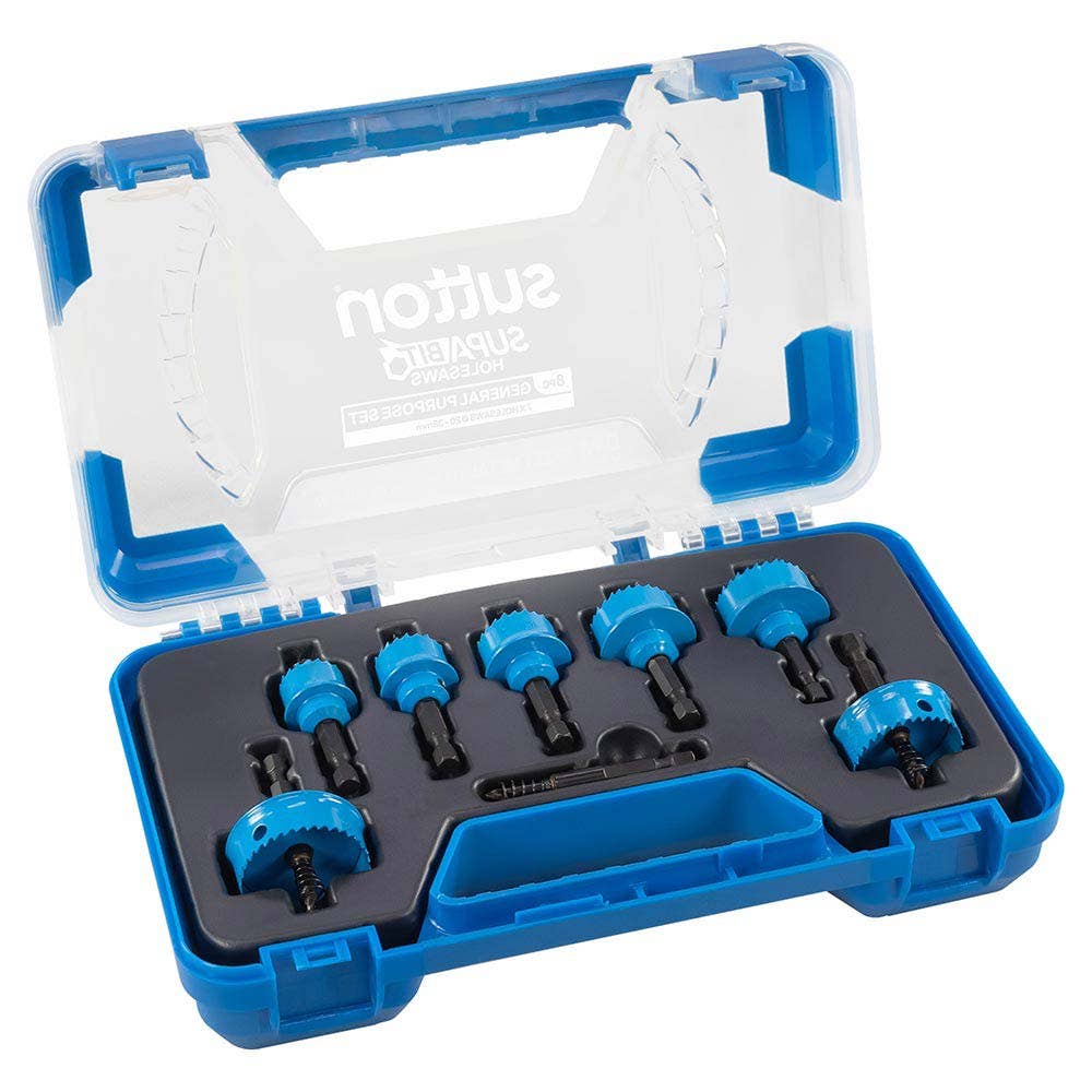 SUTTON 20-38mm 1/4-Hx Impact Bi-Metal Sheetmetal Holesaw - 8 Piece Set H119S08A