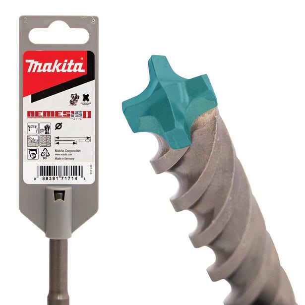 MAKITA 12.0x215mm 4-Cut Nemesis-2 SDS-Plus TCT Masonry Drill Bit E-21319