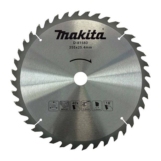 MAKITA 255mm x 25.4mm x 40T Economy TCT Saw Blade D-81583
