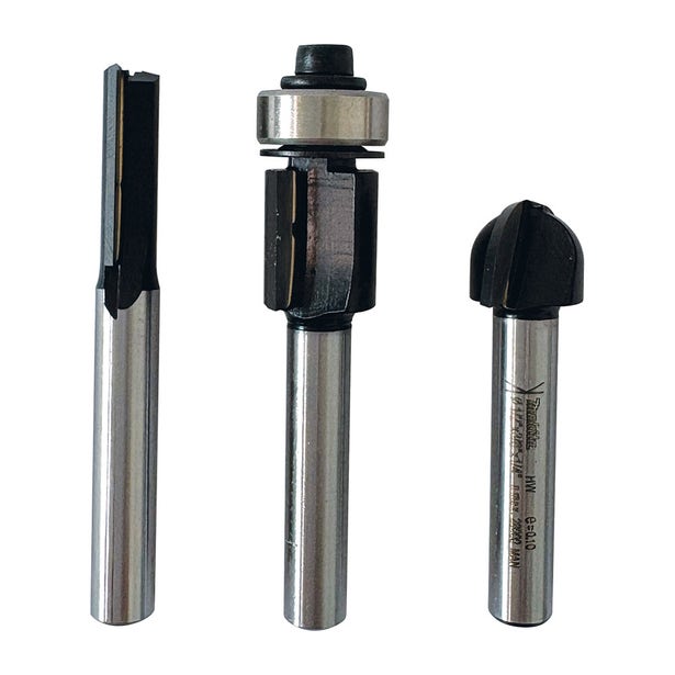 MAKITA 3 Piece 1/4 Shank TCT Router Bit Set D-70465