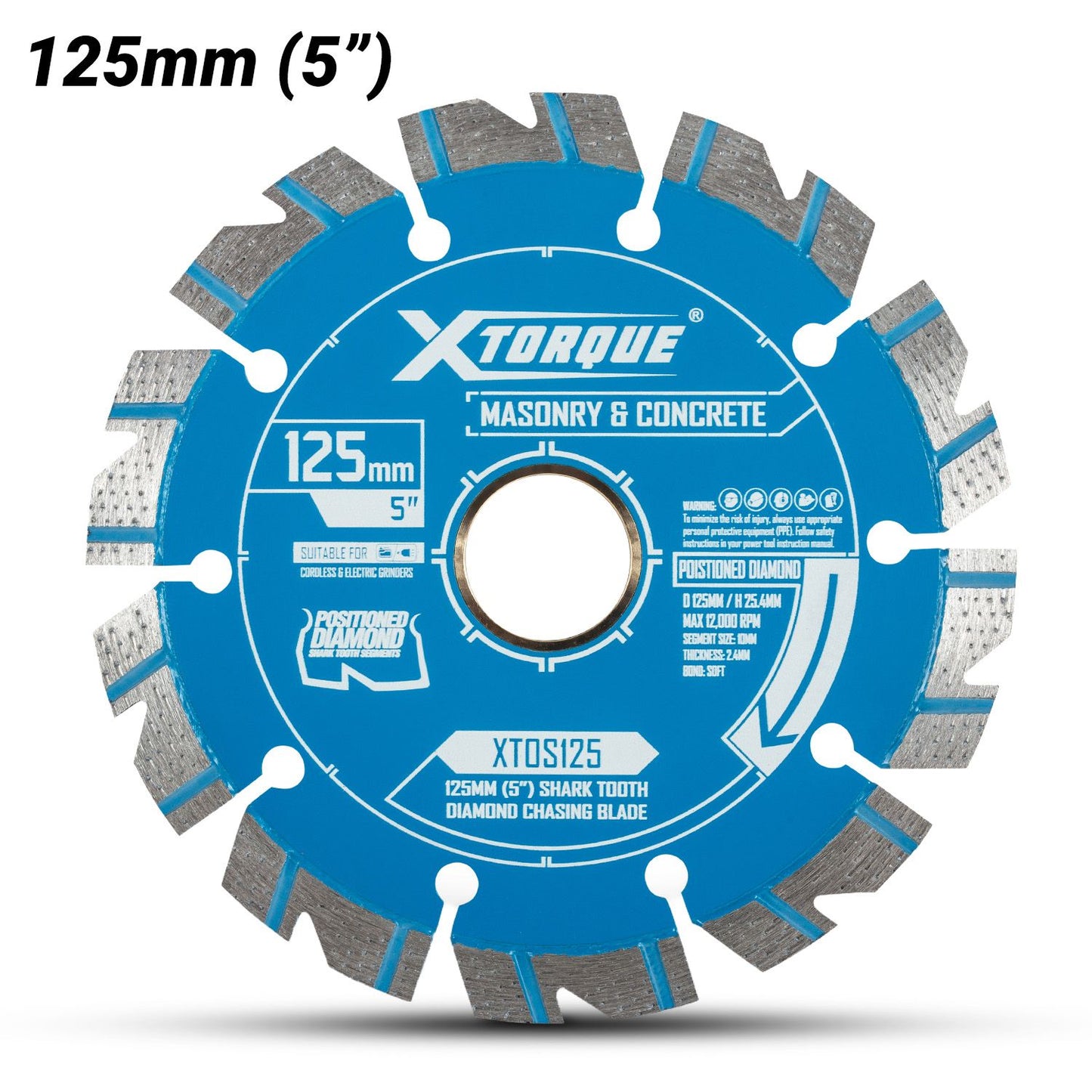 Xtorque XTOS125 125mm (5") Shark Tooth Diamond Blade