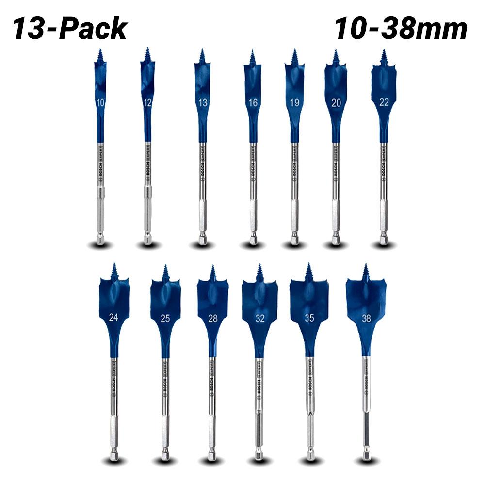 Bosch SELF CUT SET (2.608.577.467) 13-Pack 10-38mm Daredevil Xtreme Self-Cut Spade Bit Set