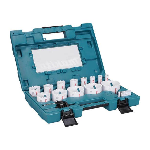 MAKITA 16 Piece 16-76mm Bi-Metal/Wood Plumber Holesaw Set D-63993