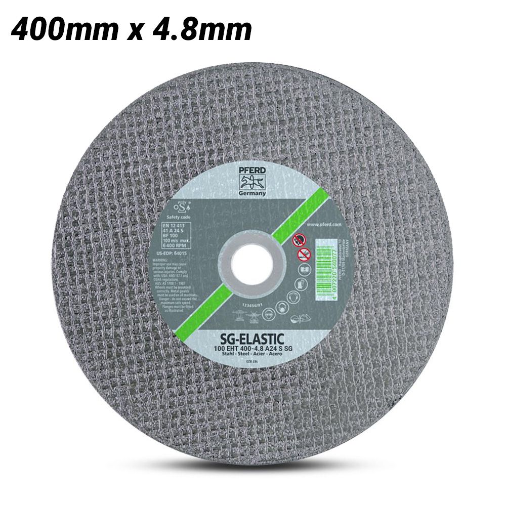 PFERD 100 EHT 400-4.8 A24 S SG (61329825) 400MM X 4.8MM X 25.4MM High Speed Portable Cut Off Wheel To Suit Concrete Saw
