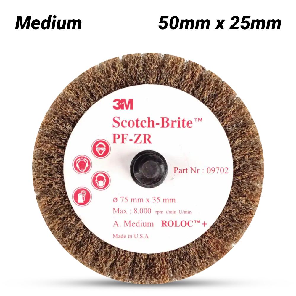 3M FN510078713 (9700) 50mm x 25mm Scotch-Brite Roloc Medium Cut & Polish Flap Brush