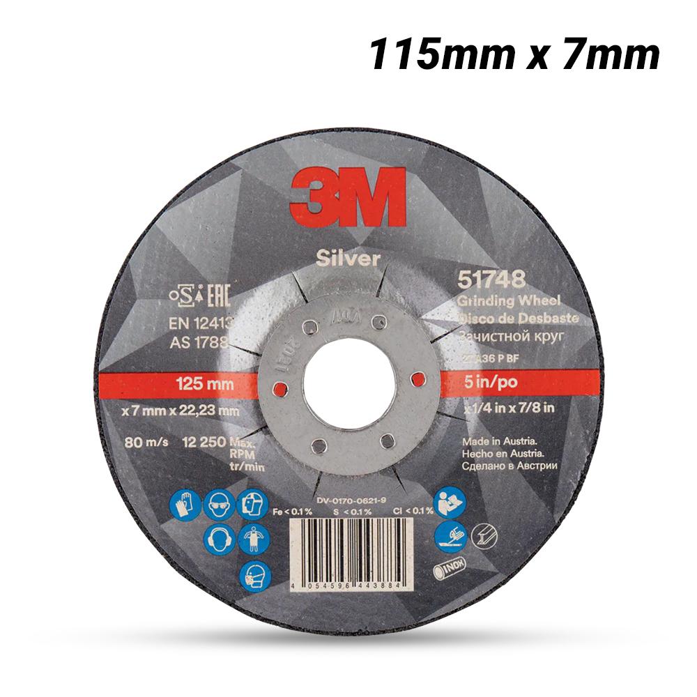 3M UU009014901 115mm x 7mm Silver Rigid Grinding Wheel