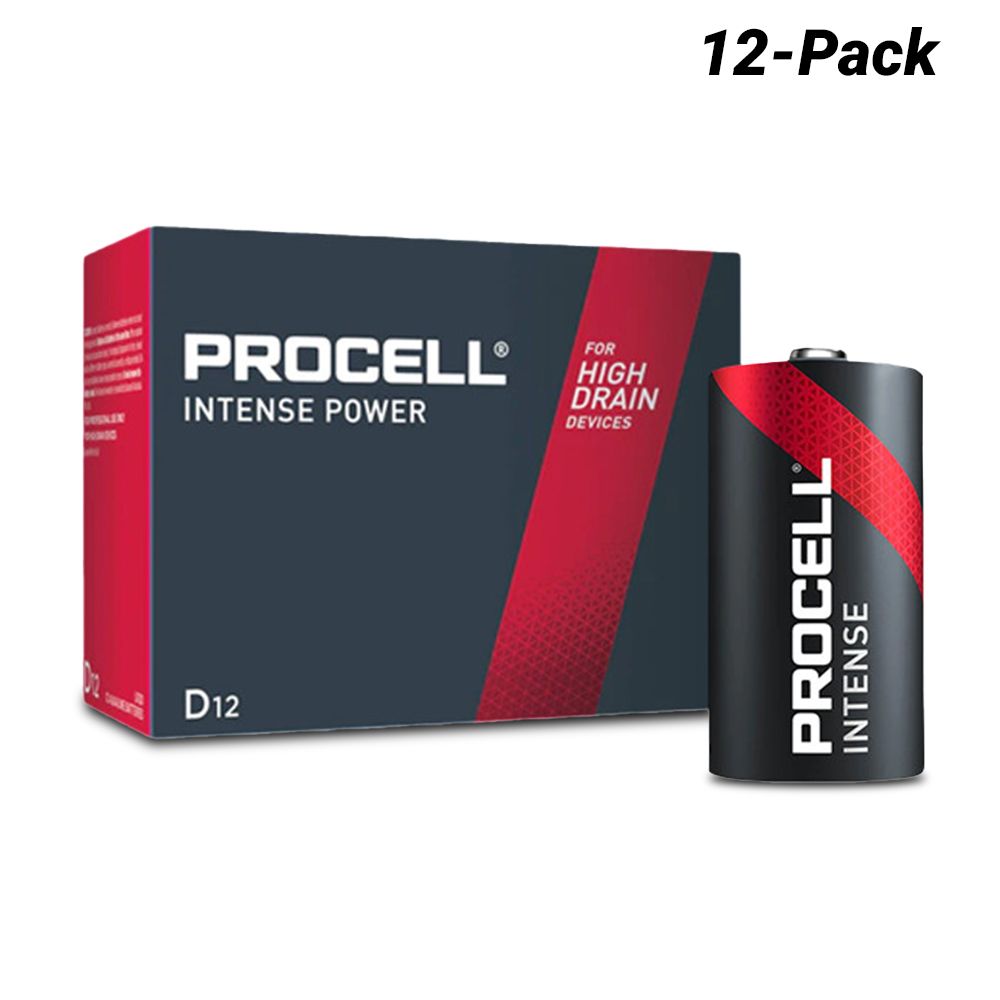 Procell PX1300-12PK 12-Pack D 1.5V Alkaline Industrial Intense Power Battery