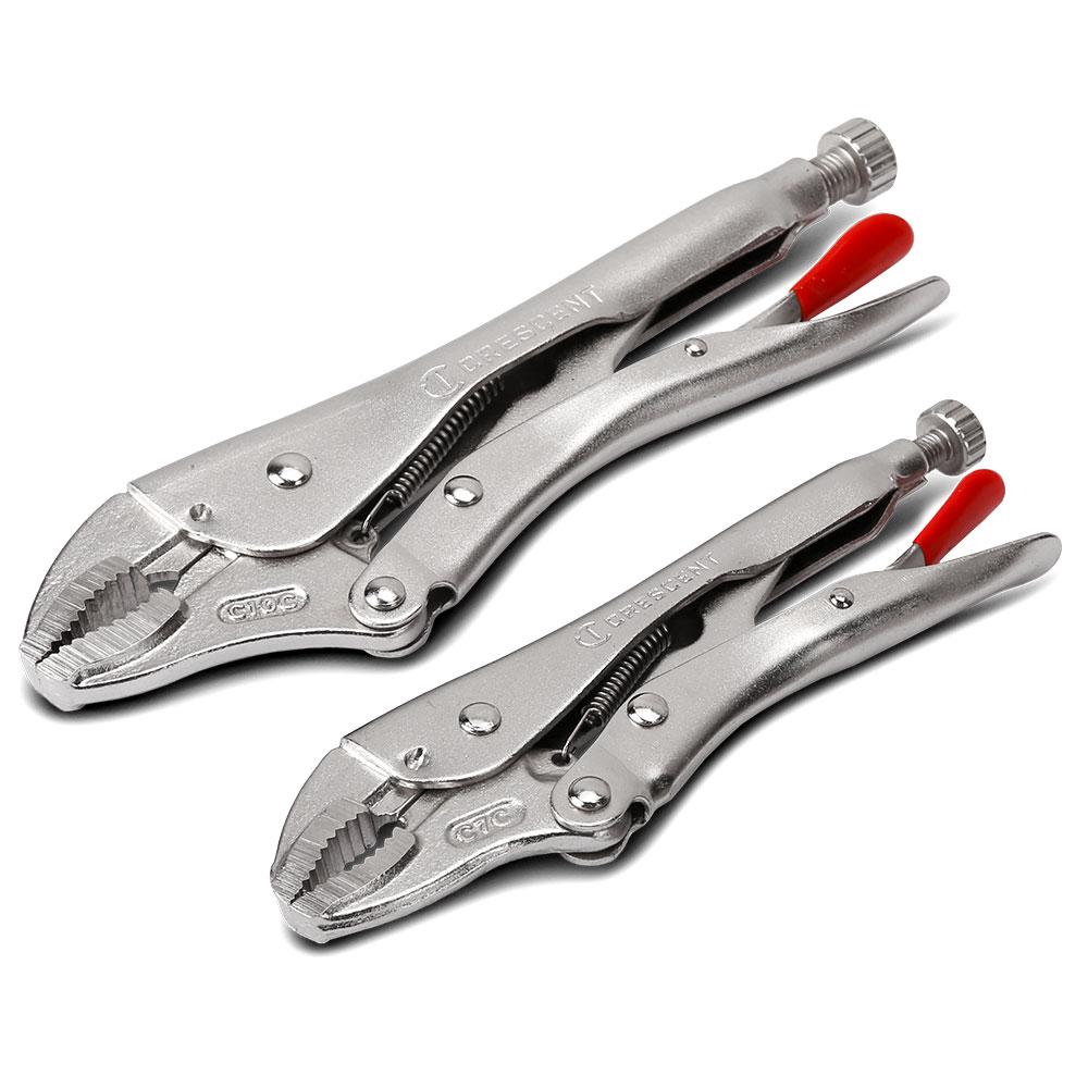 Crescent CLP2SETN-08 2pce Curved Jaw Locking Pliers With Wire Cutter