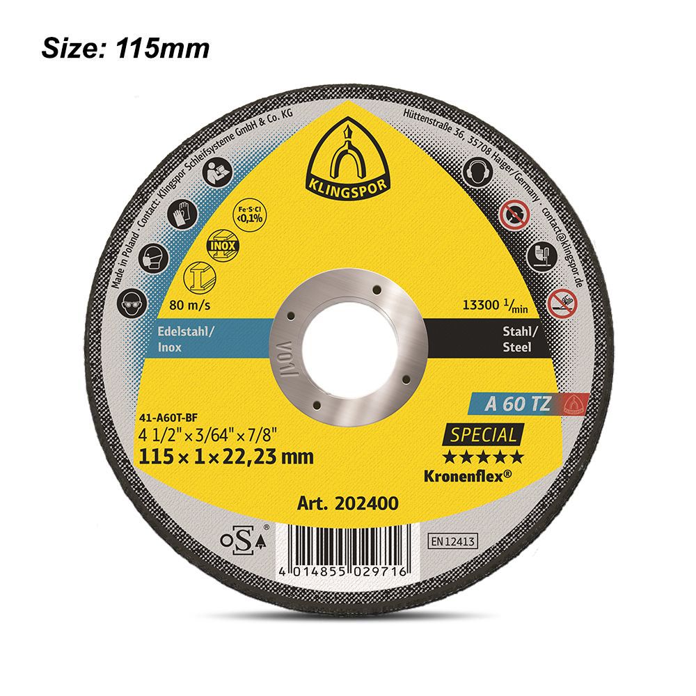 Klingspor 202400 115mm A60 TZ Special Cut Off Wheel