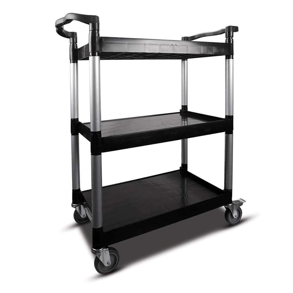 Daytona DUTC100 3 Shelf Compact Mobile Black Utility Tool Cart