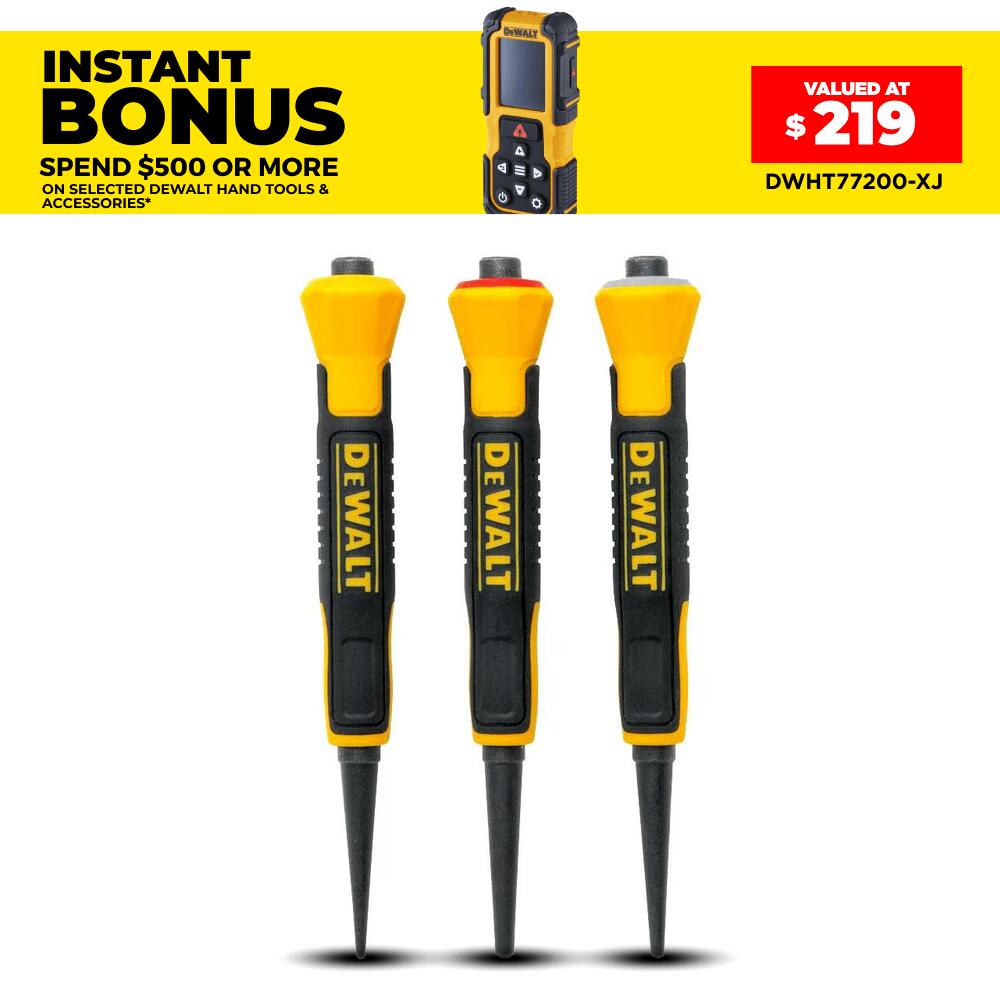 DeWalt DWHT58018 3pce Nail Punch Set