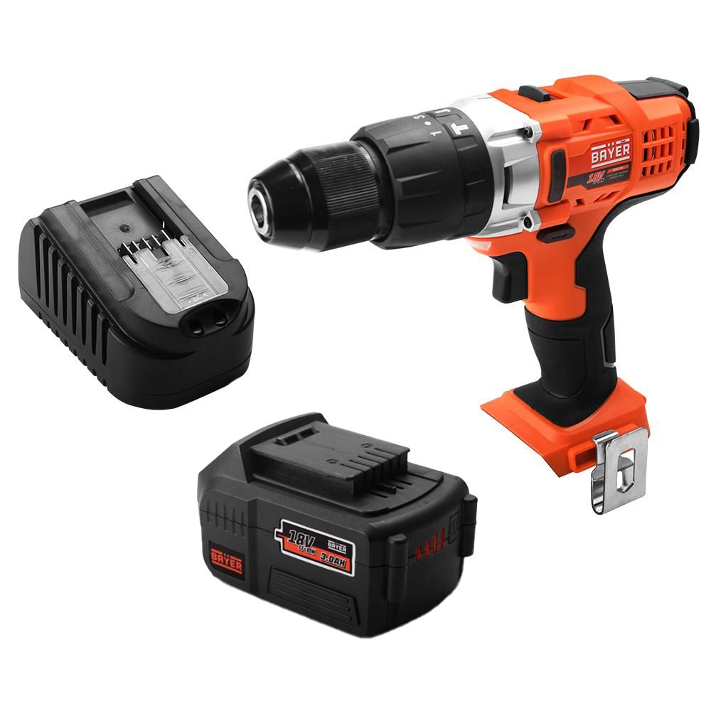 Bayer BAY101 18V 3.0Ah Li-Ion Cordless Driver Drill Combo Kit