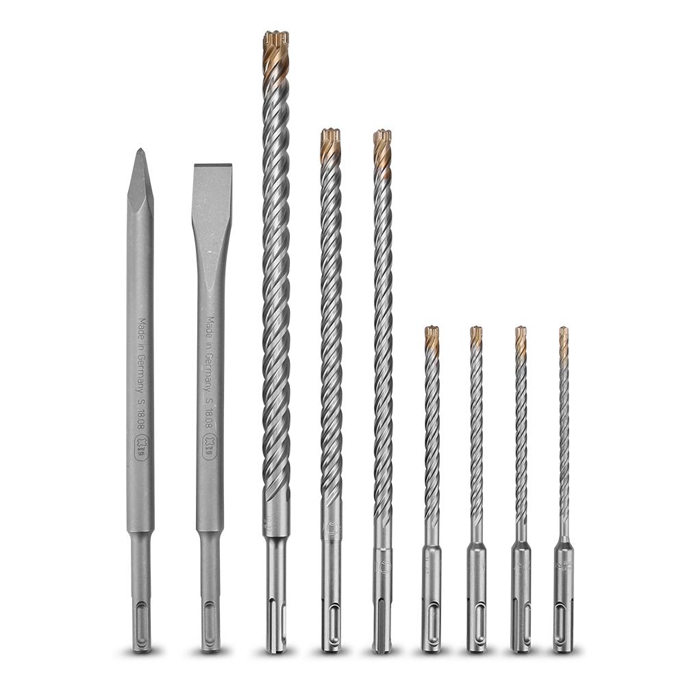 Xtorque XP9PCE Platinum 9pce SDS PLUS Platinum 4 Cutter Drill Bit Set - MADE IN GERMANY