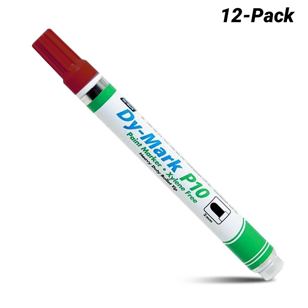 Dy-Mark 12071002 12-Pack Paint Marker P10 Medium Bullet Tip - Red