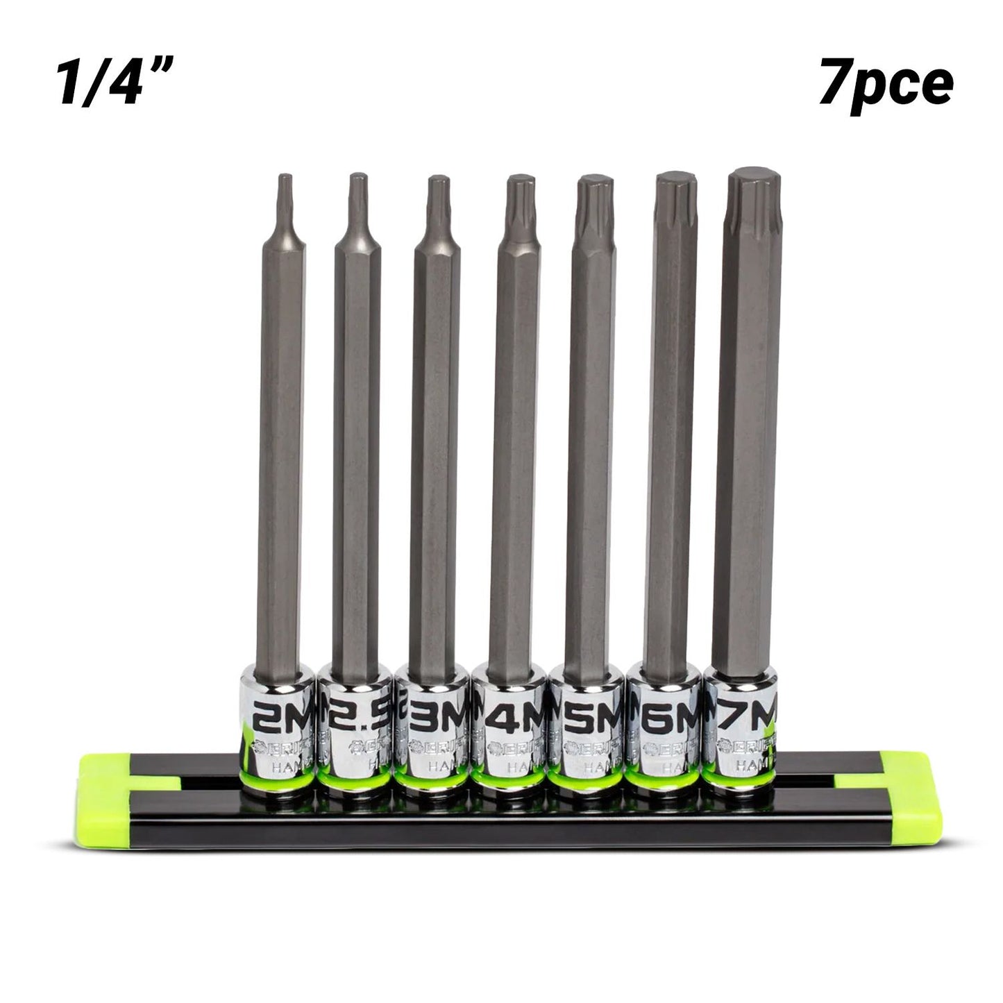 GRIPEDGE  HAM7LS 7pce 1/4" Drive Long Metric Hex Driver Set