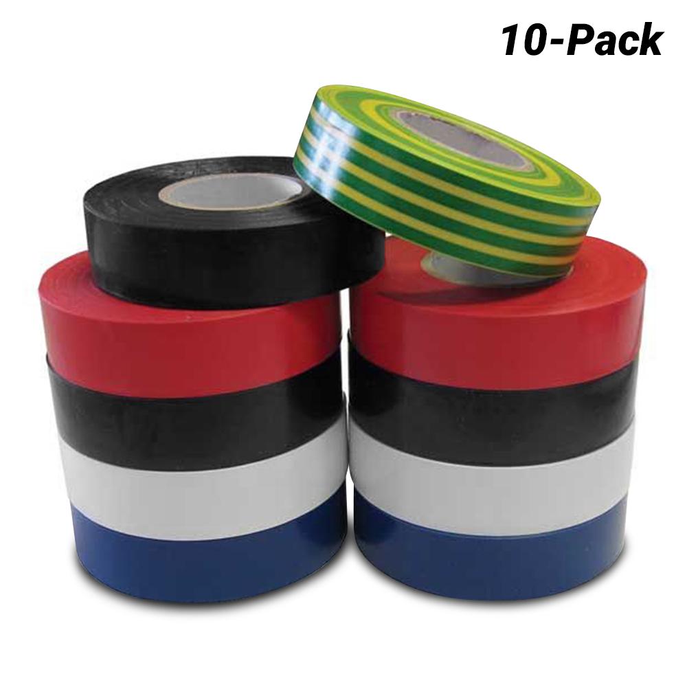 Wattmaster WATPVCRP 10-Pack 18mm x 20m Rainbow PVC Insulation Tape