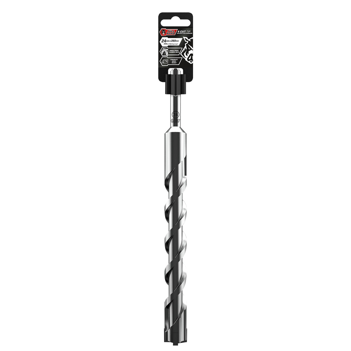 Full Boar 24mm x 260mm 4Cut Tip for SDS-Plus Hammers